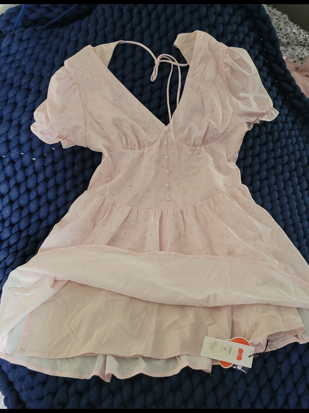 Cider Pink Puff Sleeve Mini Dress